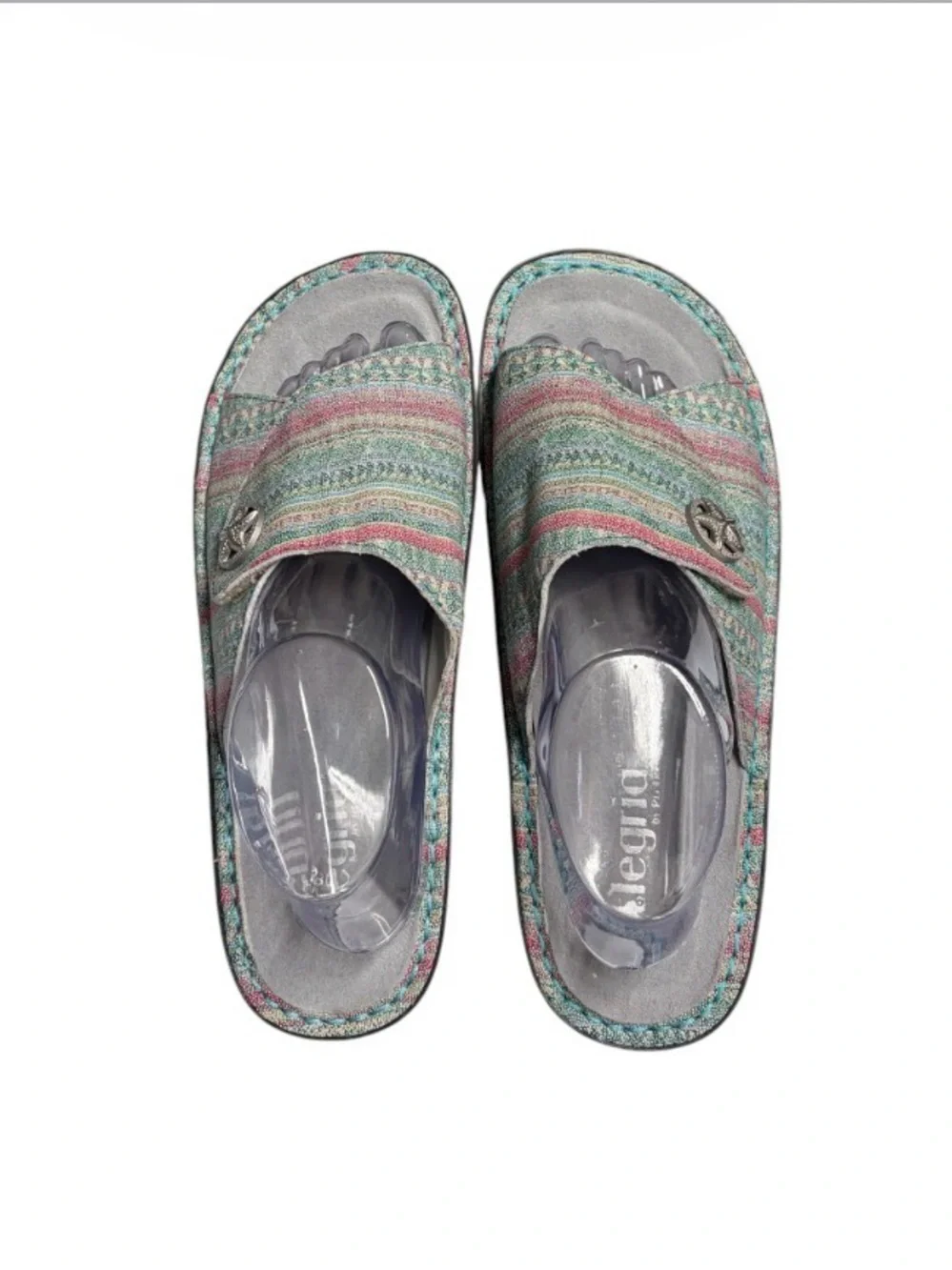 ALEGRIA Kylee Leather Printed Slide Sandals Seascape Starfish EU 41 US 10.5-11 - Picture 2 of 13